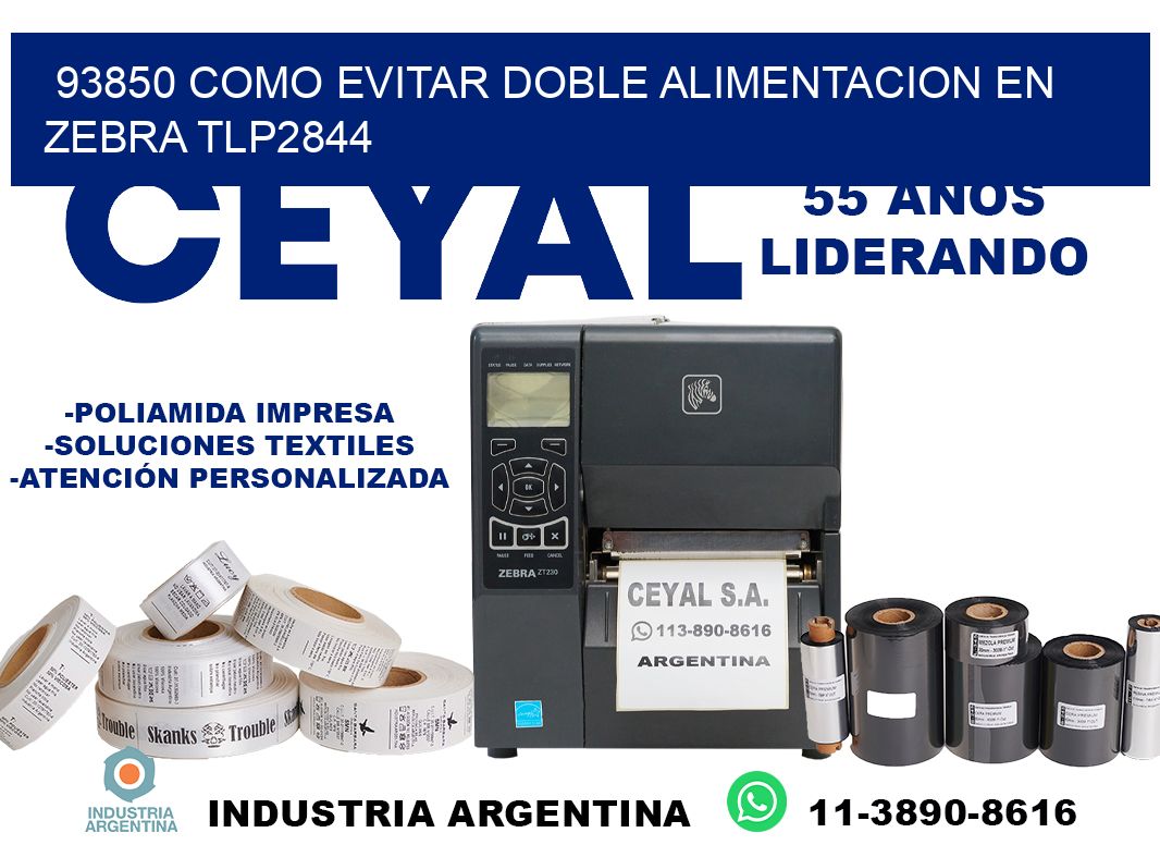 93850 como evitar doble alimentacion en zebra tlp2844
