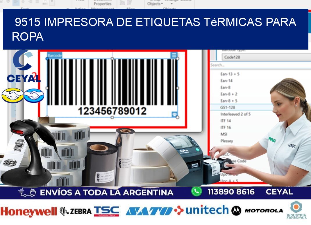 9515 impresora de etiquetas térmicas para ropa