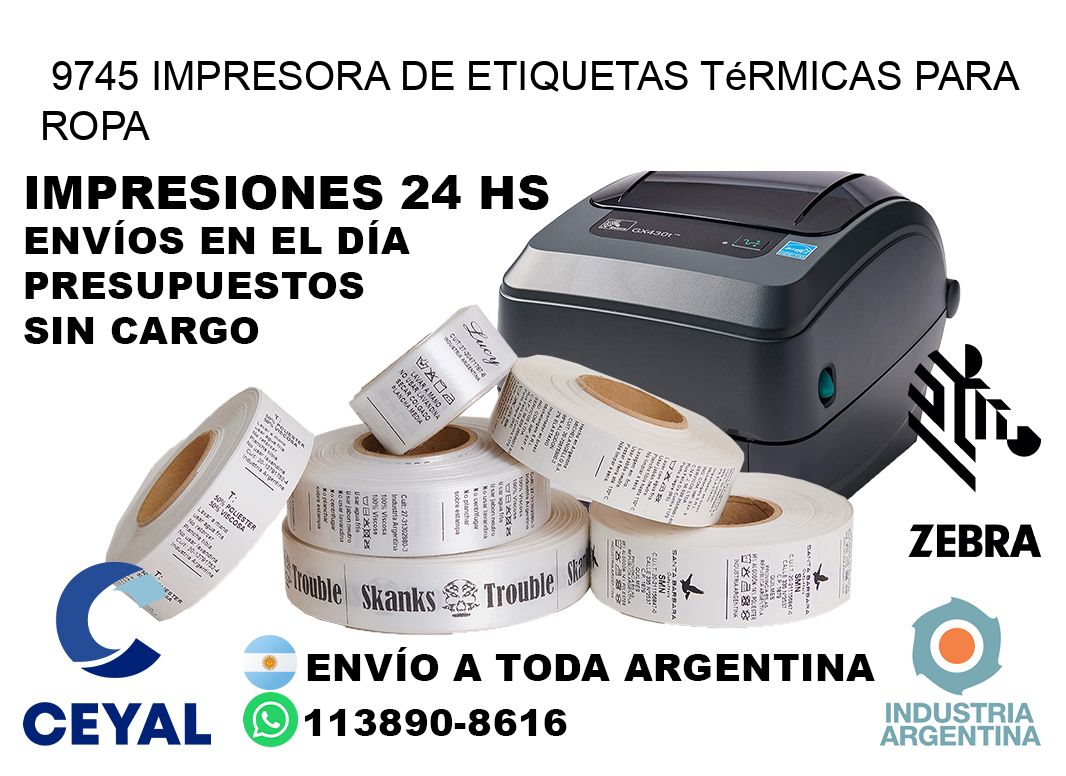 9745 impresora de etiquetas térmicas para ropa