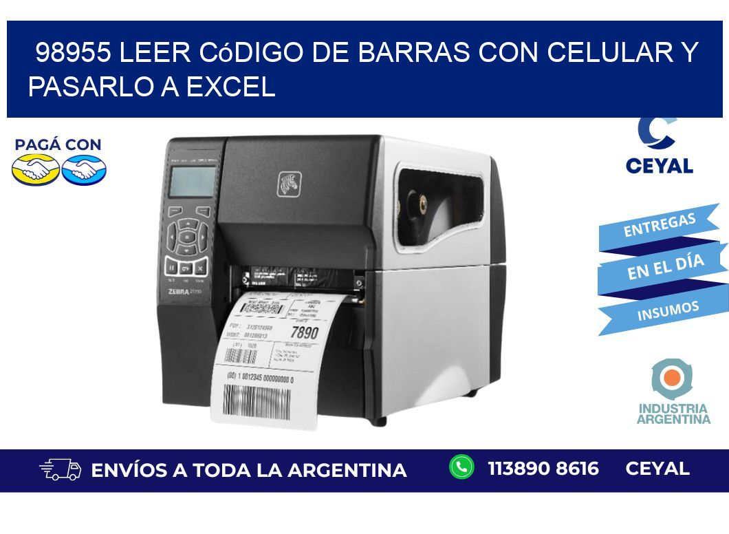 98955 Leer código de barras con celular y pasarlo a Excel