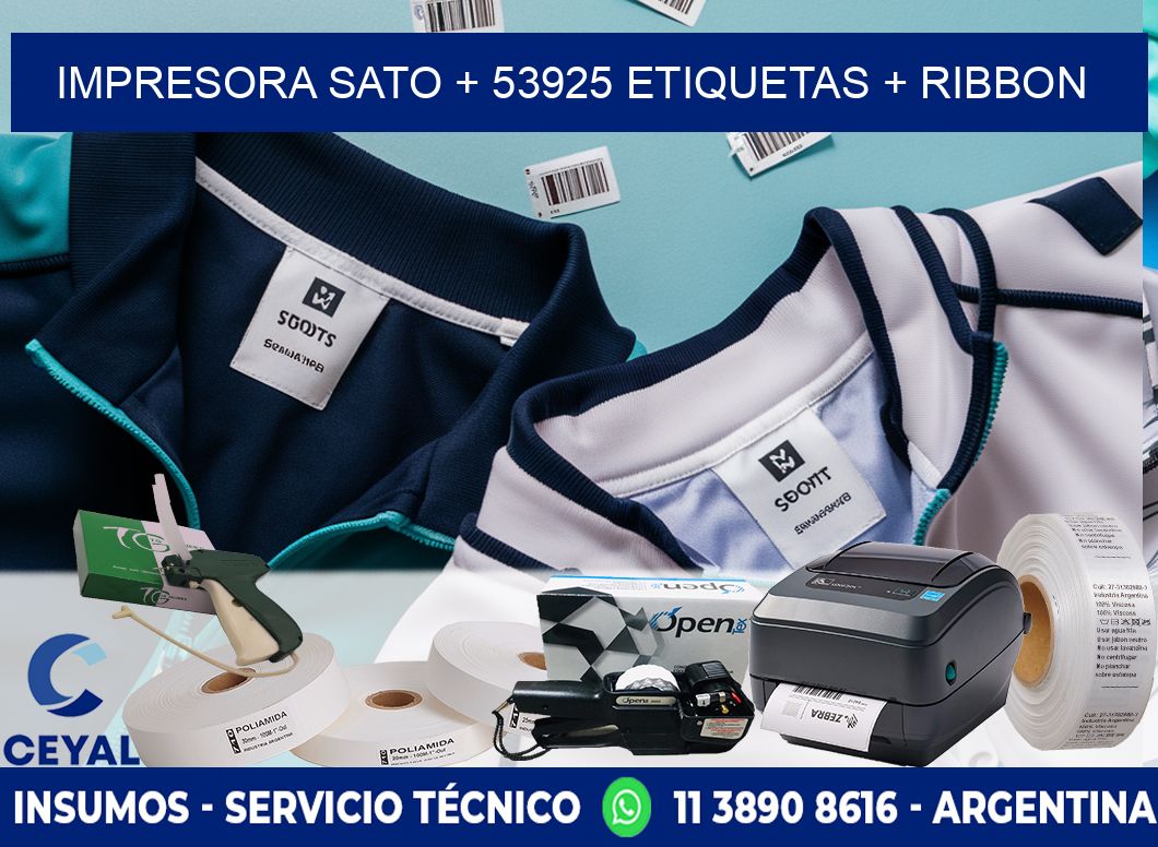 impresora SATO + 53925 etiquetas + ribbon