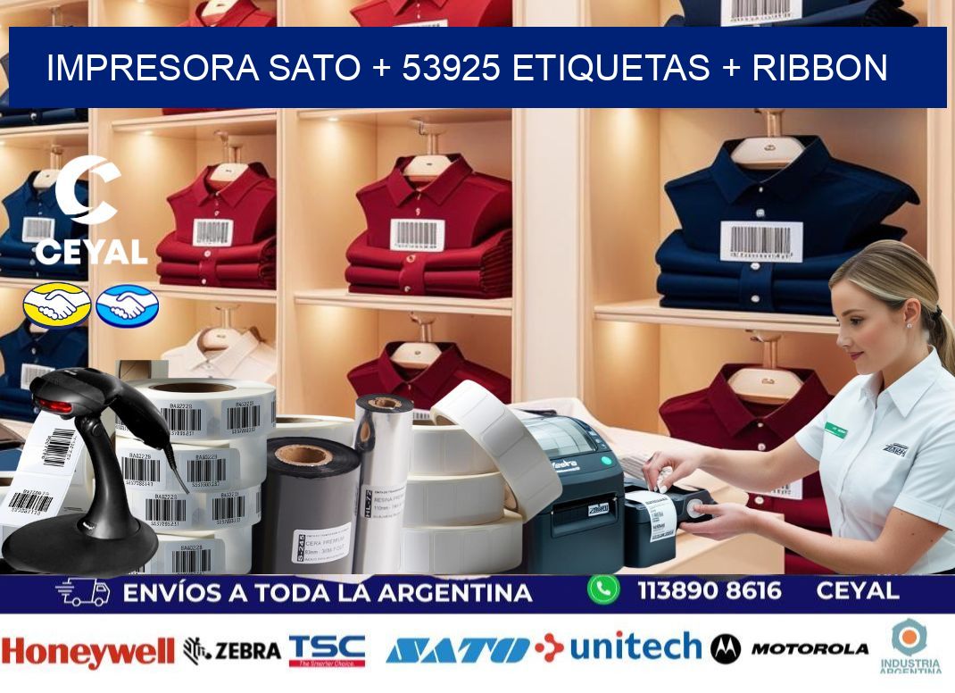 impresora SATO + 53925 etiquetas + ribbon