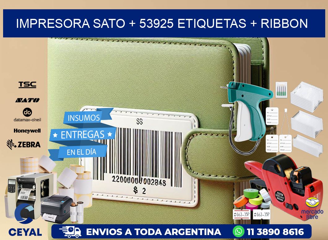 impresora SATO + 53925 etiquetas + ribbon
