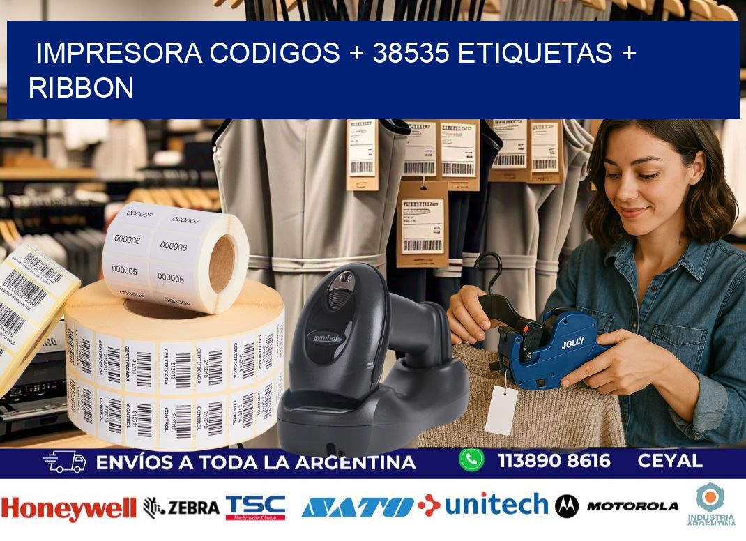impresora codigos + 38535 etiquetas + ribbon