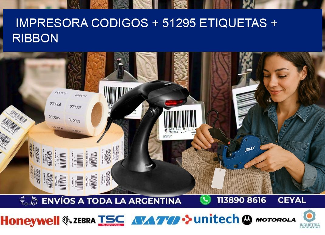 impresora codigos + 51295 etiquetas + ribbon