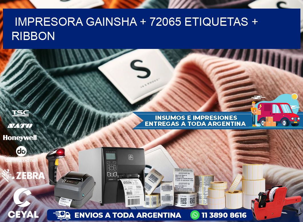 impresora gainsha + 72065 etiquetas + ribbon