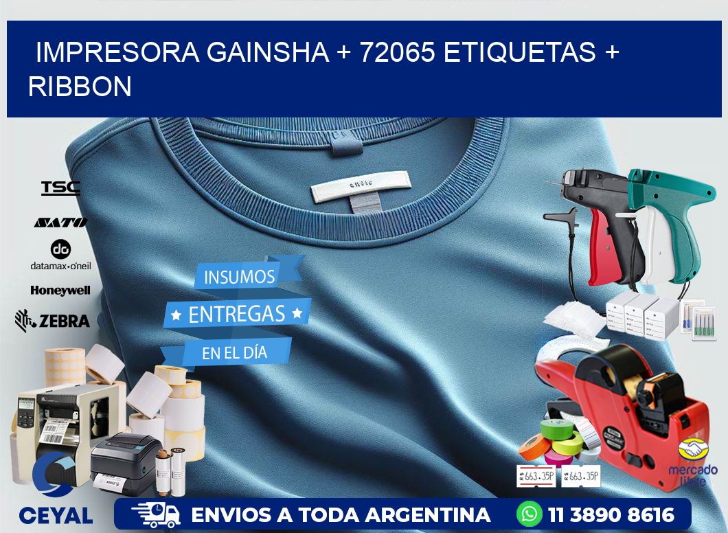 impresora gainsha + 72065 etiquetas + ribbon