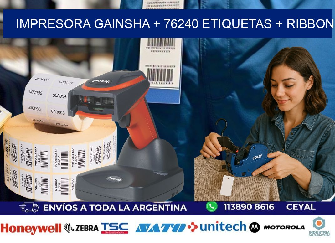 impresora gainsha + 76240 etiquetas + ribbon