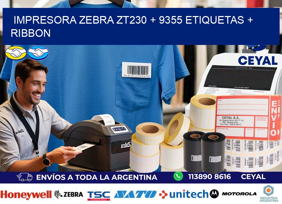 impresora zebra zt230 + 9355 etiquetas + ribbon