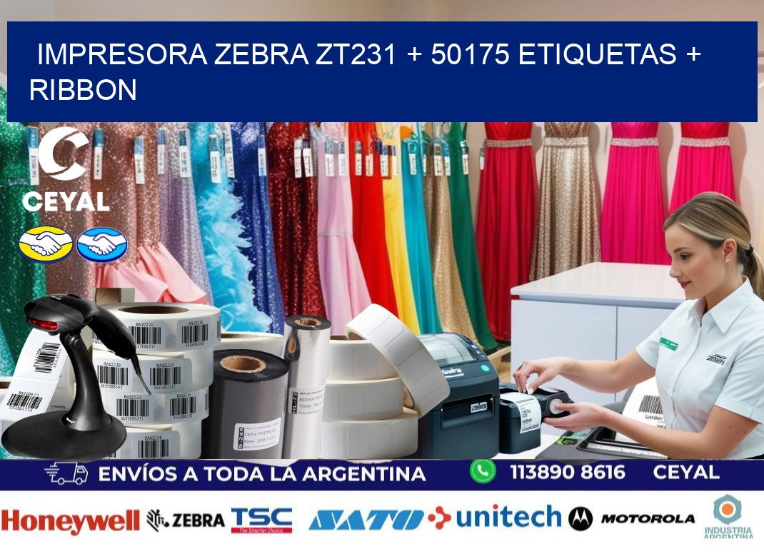 impresora zebra zt231 + 50175 etiquetas + ribbon