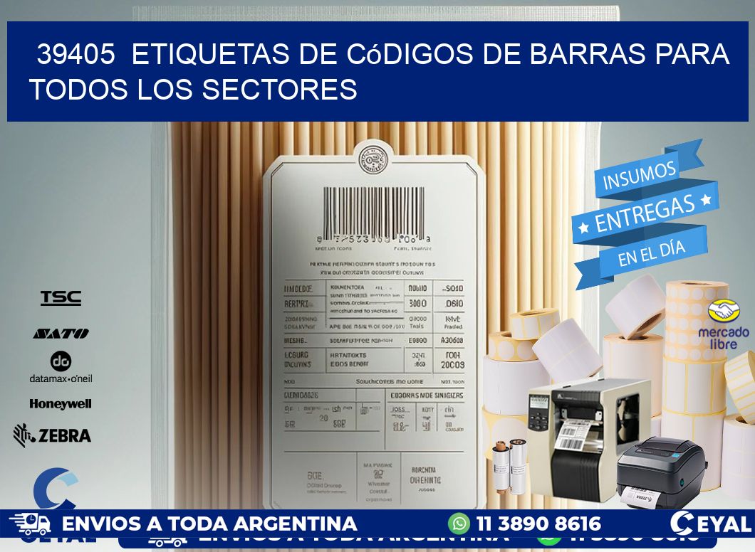 ️39405  Etiquetas de Códigos de Barras para Todos los Sectores