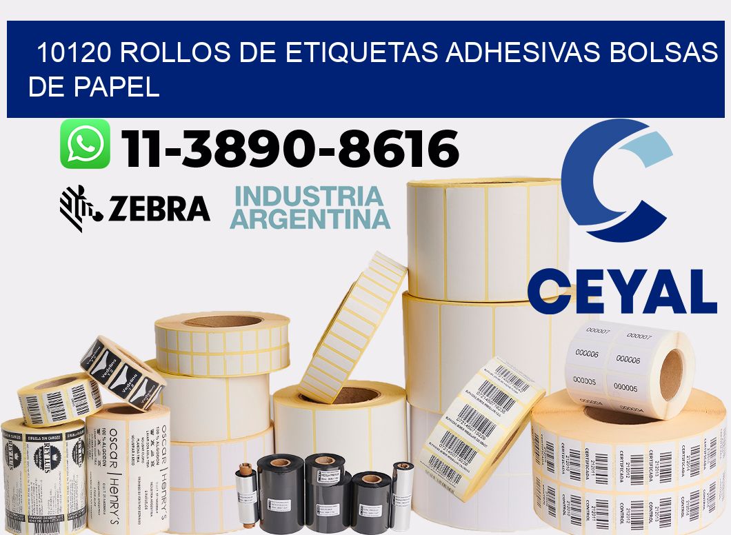 10120 rollos de etiquetas adhesivas bolsas de papel
