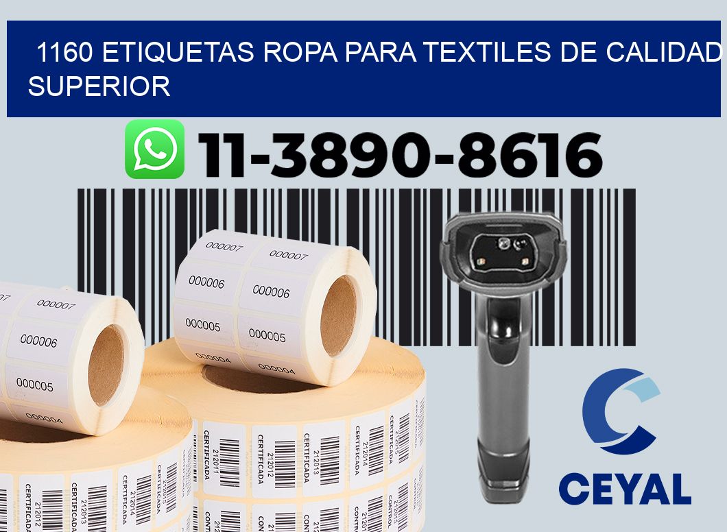 1160 Etiquetas ropa para textiles de calidad superior