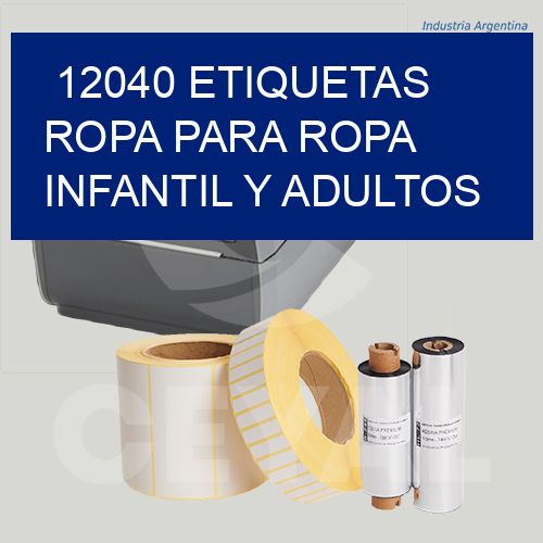 12040 Etiquetas ropa para ropa infantil y adultos