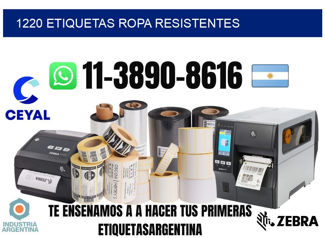 1220 Etiquetas ropa resistentes