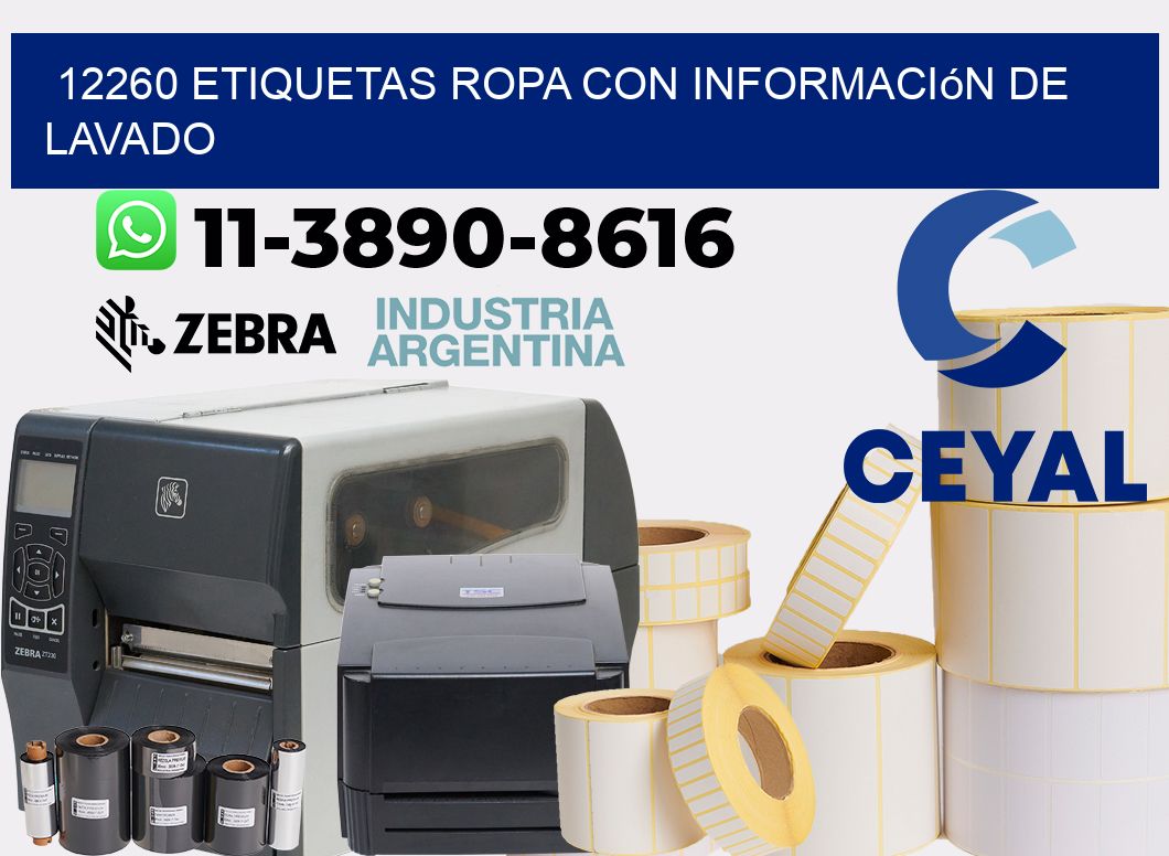 12260 Etiquetas ropa con información de lavado