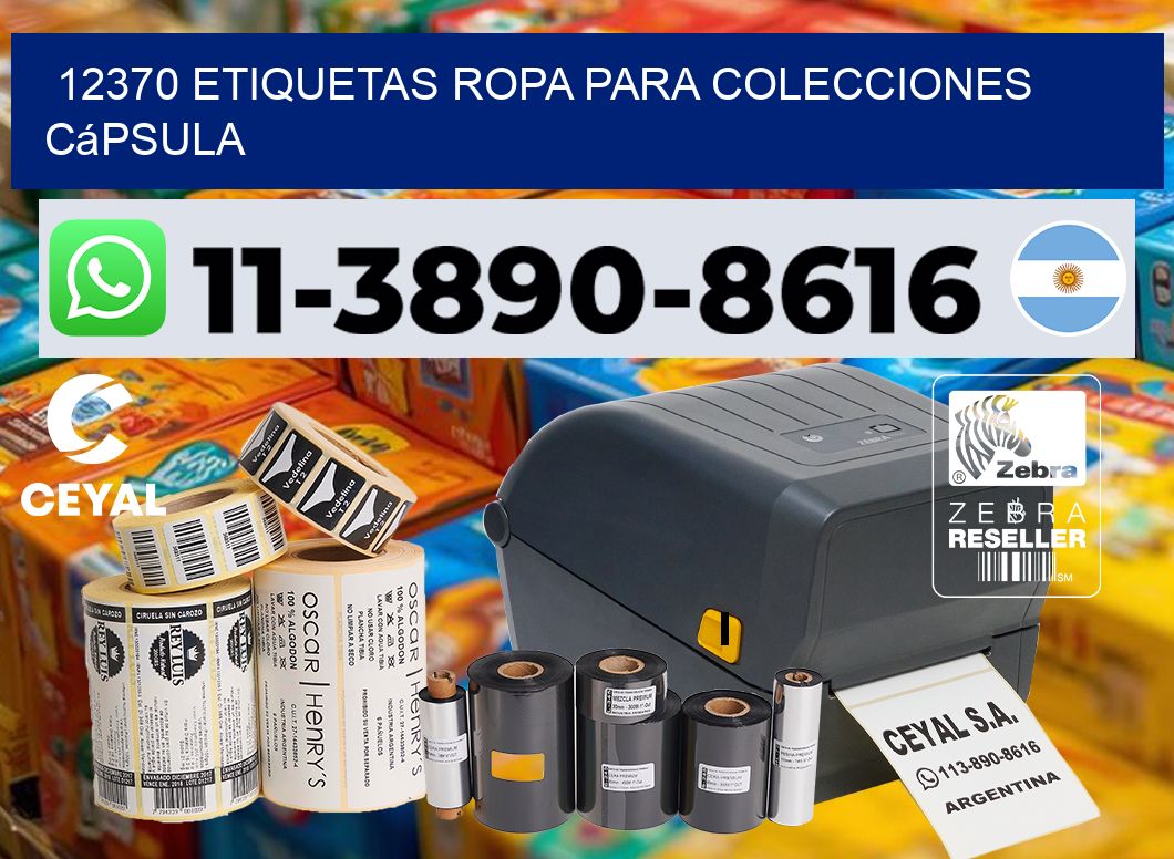 12370 Etiquetas ropa para colecciones cápsula