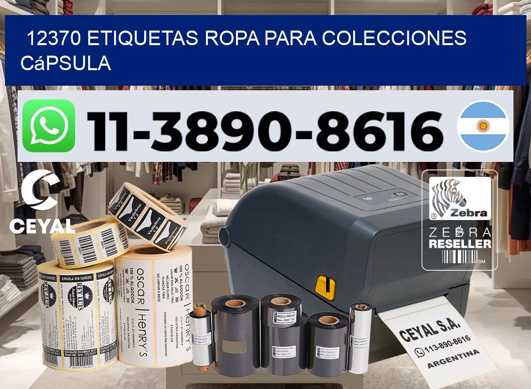 12370 Etiquetas ropa para colecciones cápsula