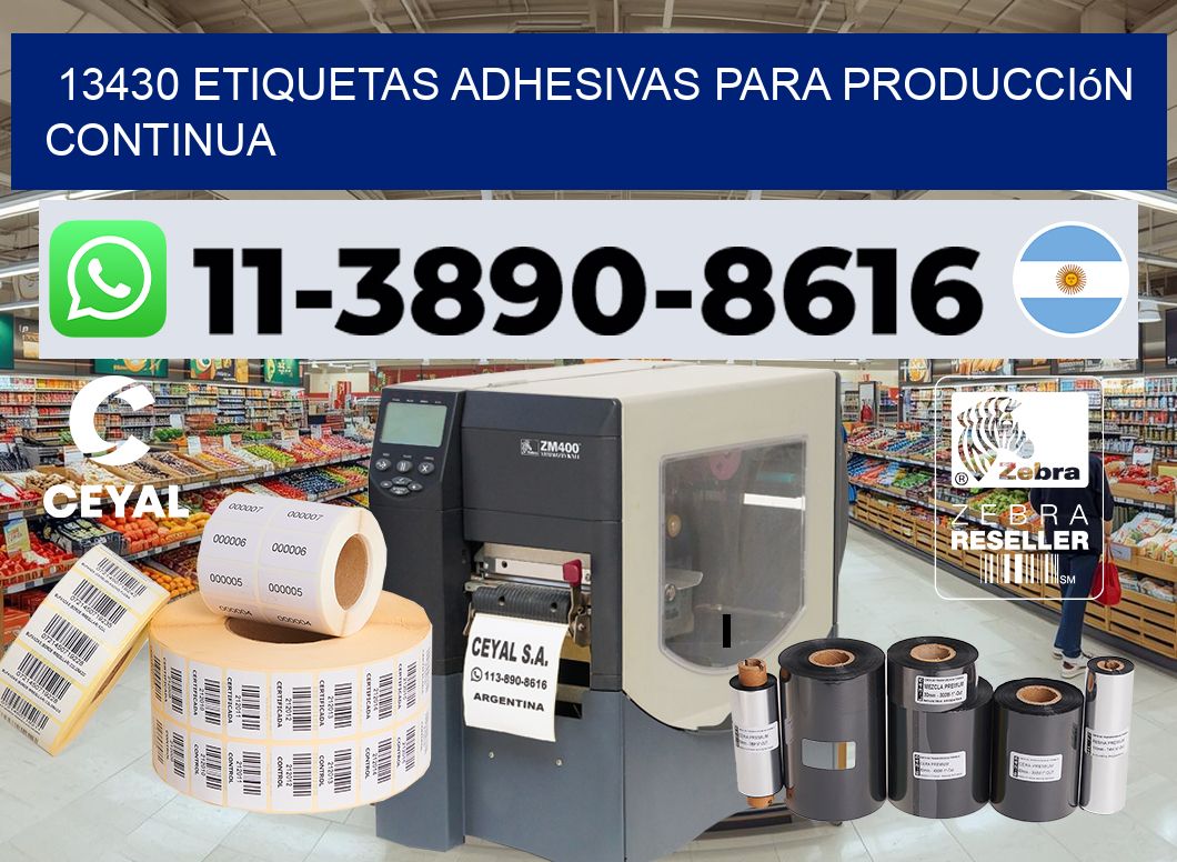 13430 Etiquetas adhesivas para producción continua