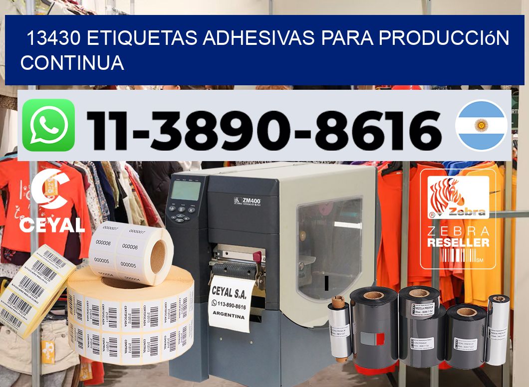 13430 Etiquetas adhesivas para producción continua
