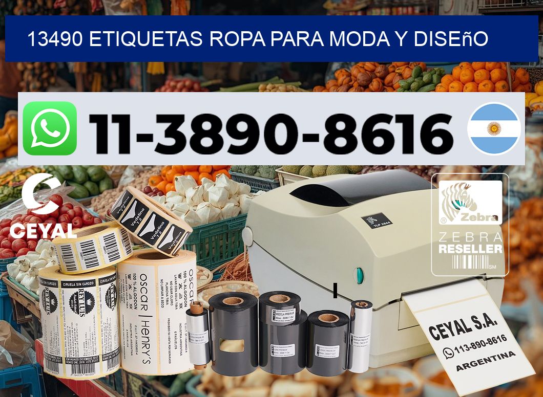 13490 Etiquetas ropa para moda y diseño