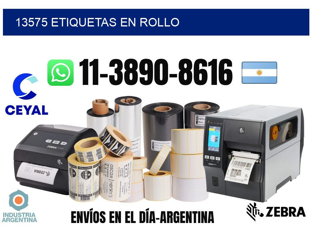 13575 etiquetas en rollo