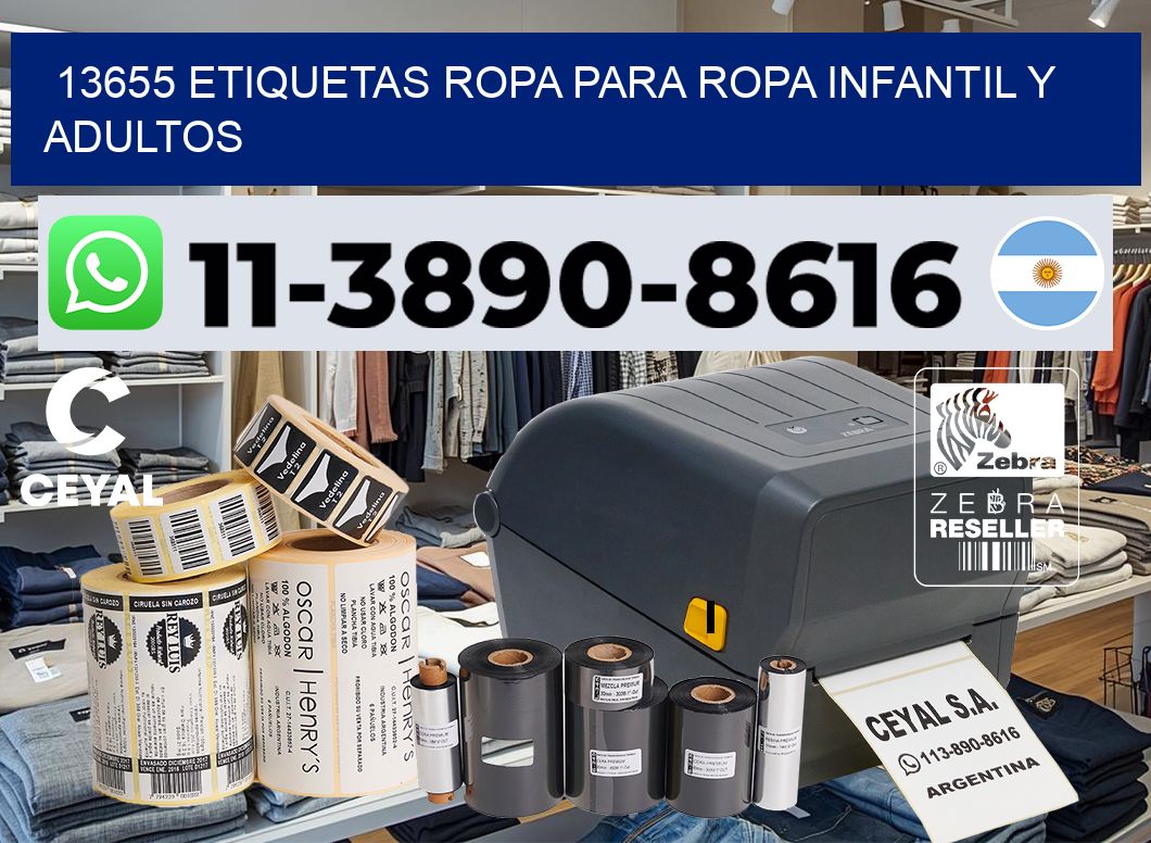13655 Etiquetas ropa para ropa infantil y adultos