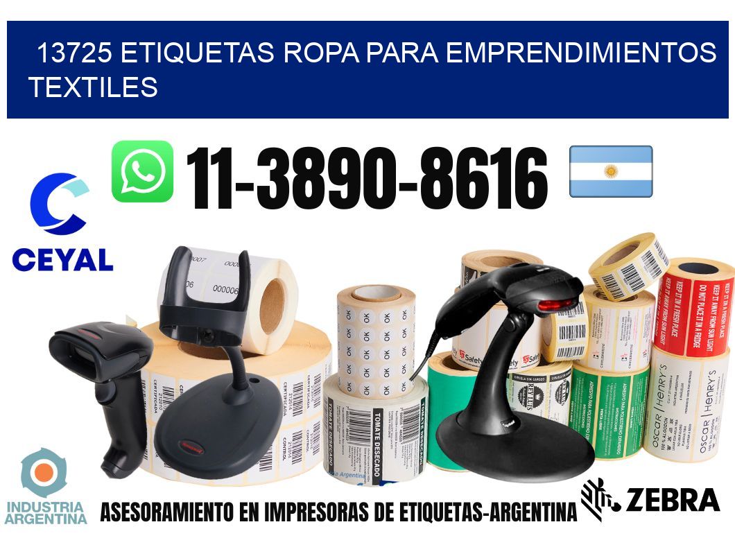 13725 Etiquetas ropa para emprendimientos textiles