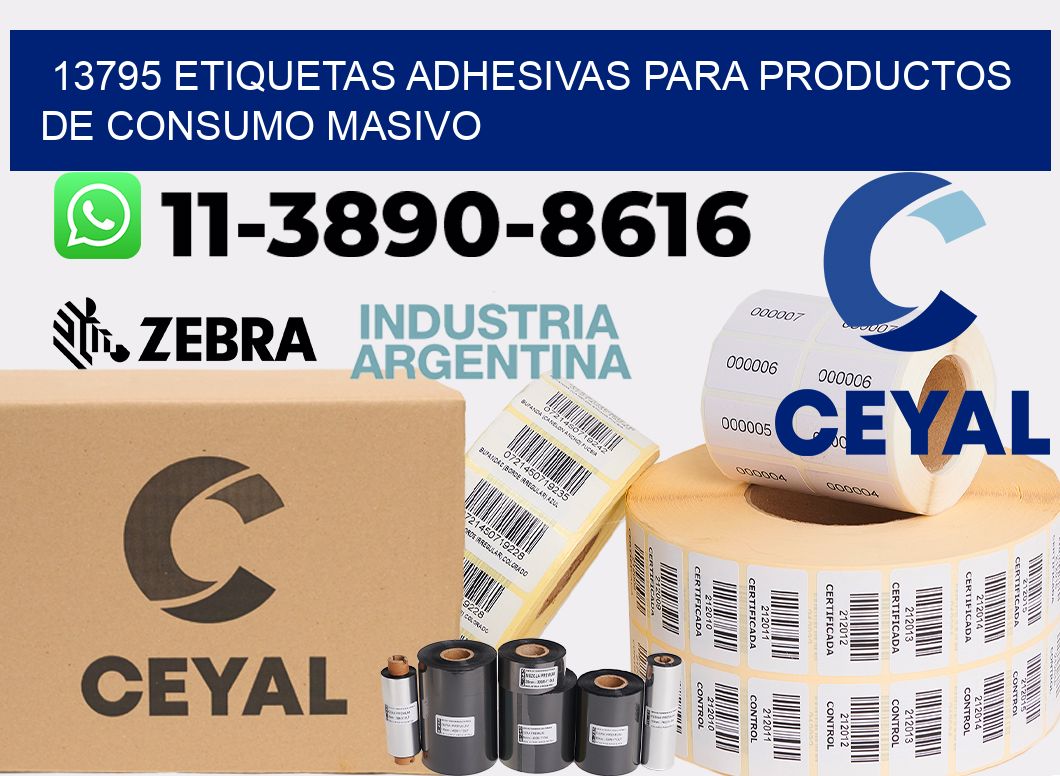 13795 Etiquetas adhesivas para productos de consumo masivo