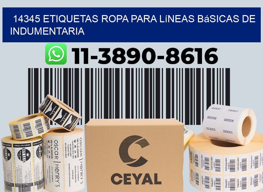 14345 Etiquetas ropa para líneas básicas de indumentaria