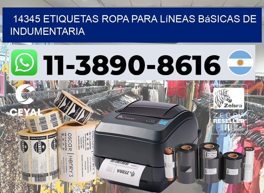 14345 Etiquetas ropa para líneas básicas de indumentaria
