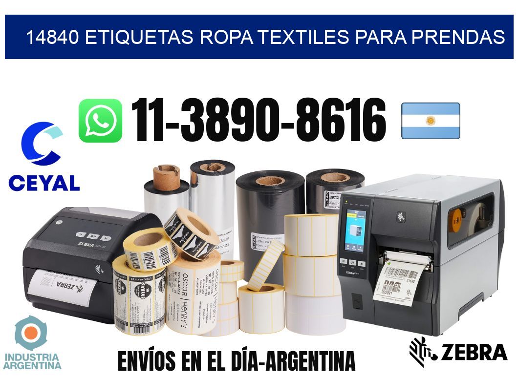 14840 Etiquetas ropa textiles para prendas