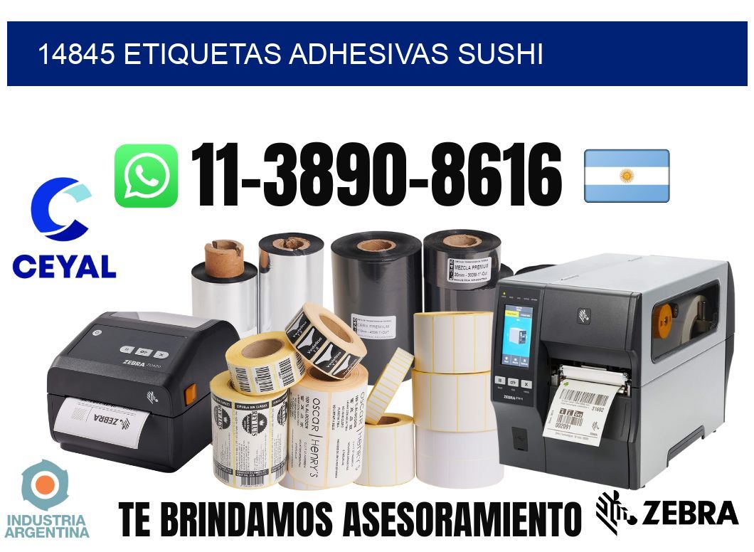 14845 etiquetas adhesivas sushi