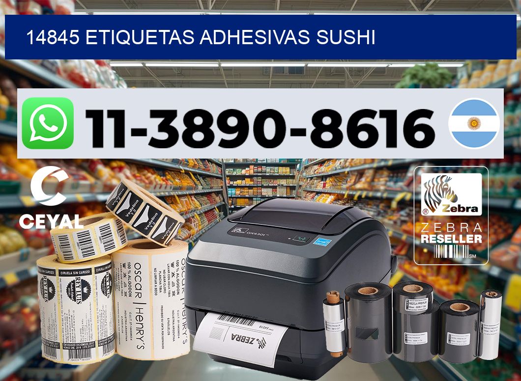 14845 etiquetas adhesivas sushi