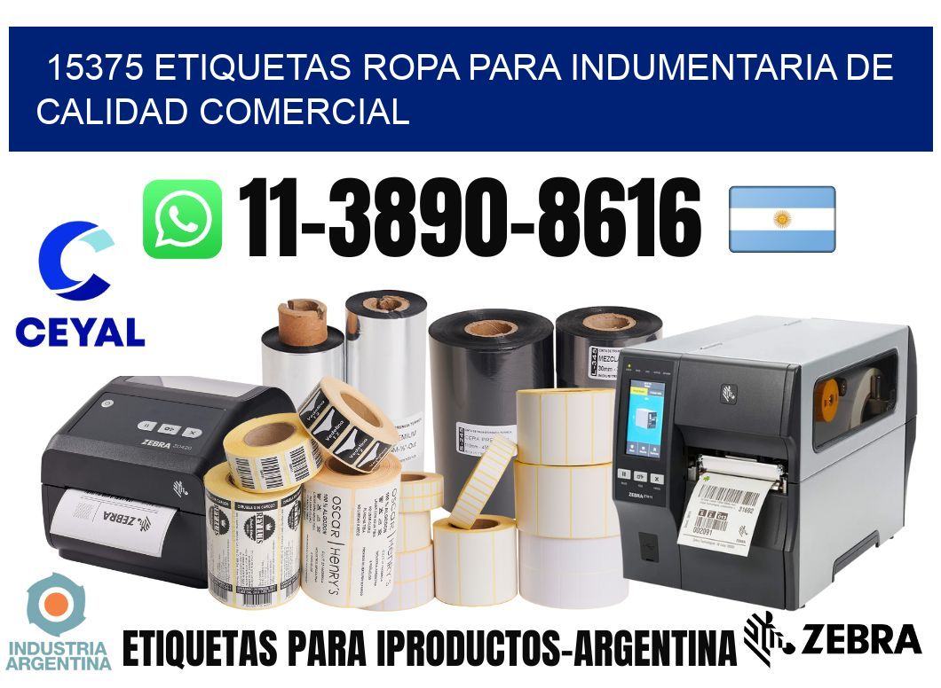 15375 Etiquetas ropa para indumentaria de calidad comercial
