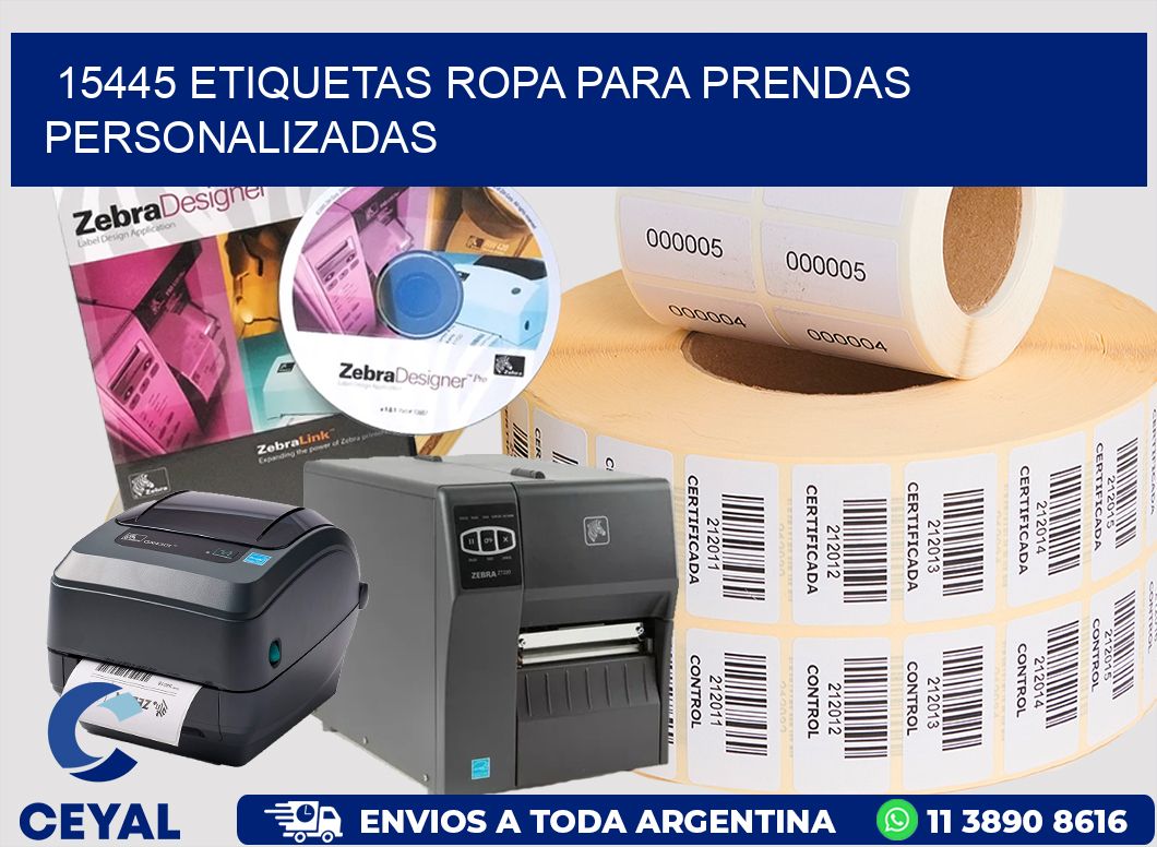 15445 Etiquetas ropa para prendas personalizadas