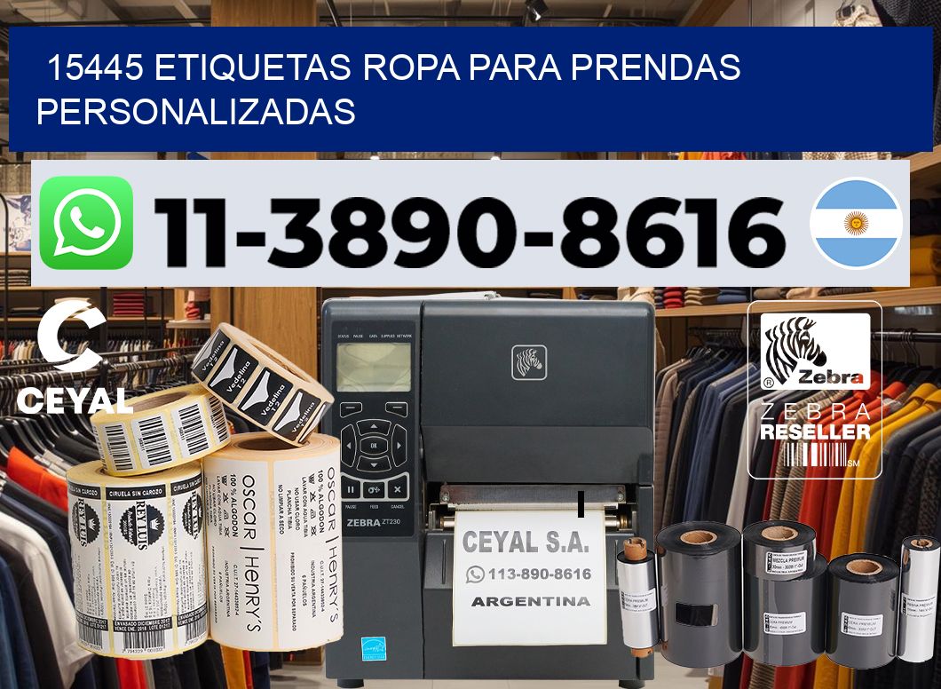 15445 Etiquetas ropa para prendas personalizadas