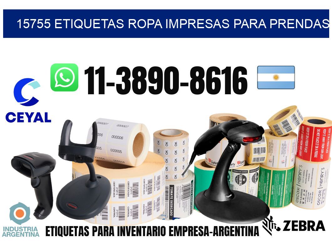 15755 Etiquetas ropa impresas para prendas