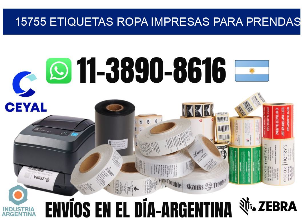 15755 Etiquetas ropa impresas para prendas
