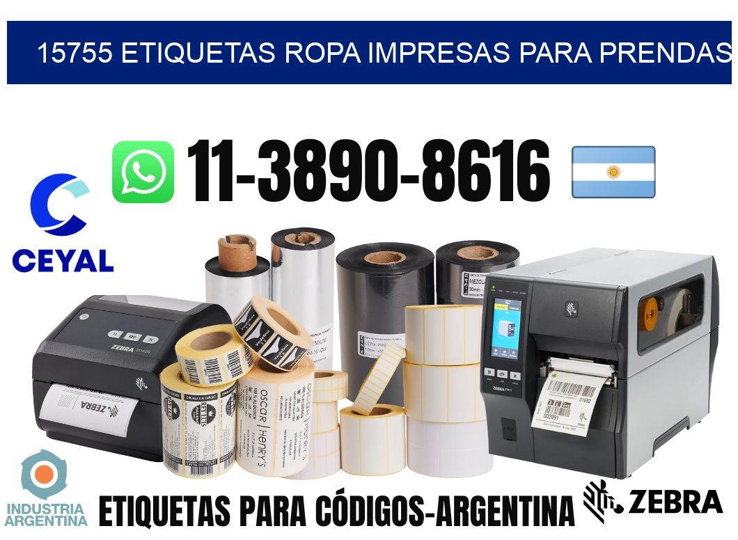 15755 Etiquetas ropa impresas para prendas
