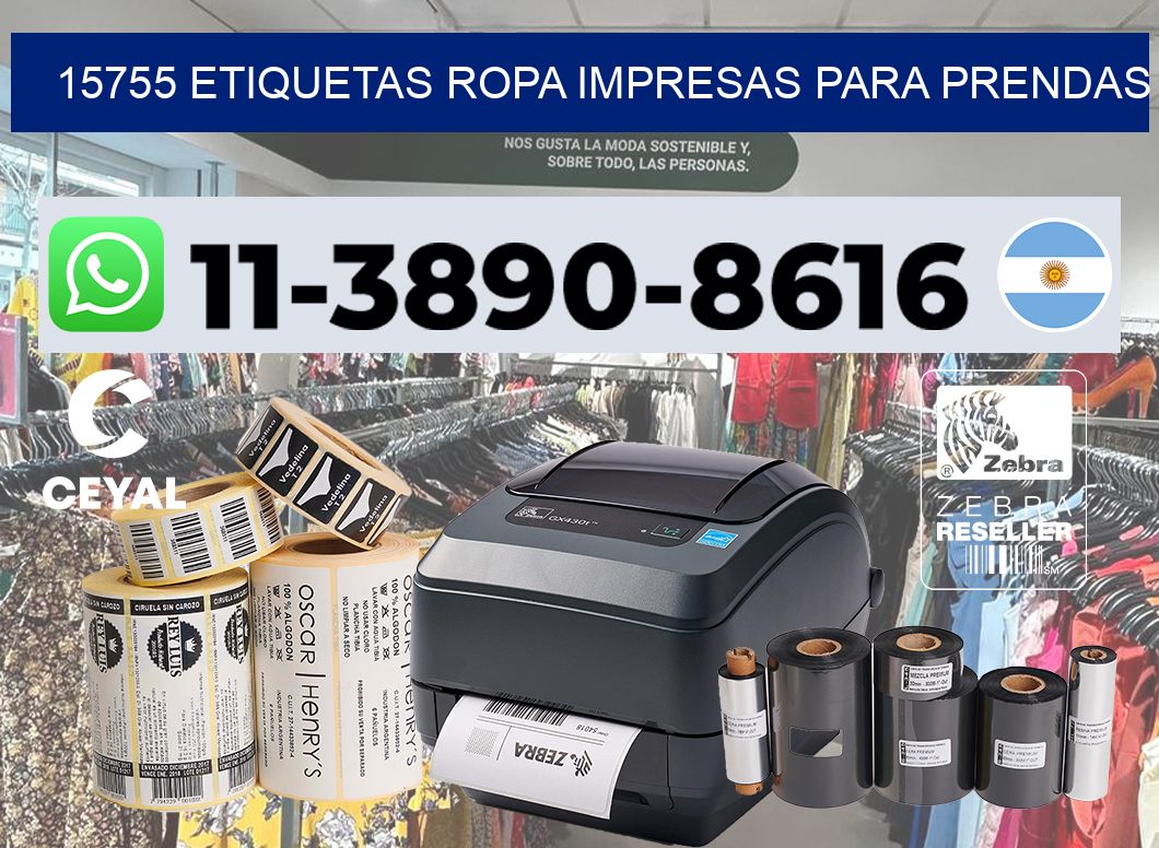 15755 Etiquetas ropa impresas para prendas