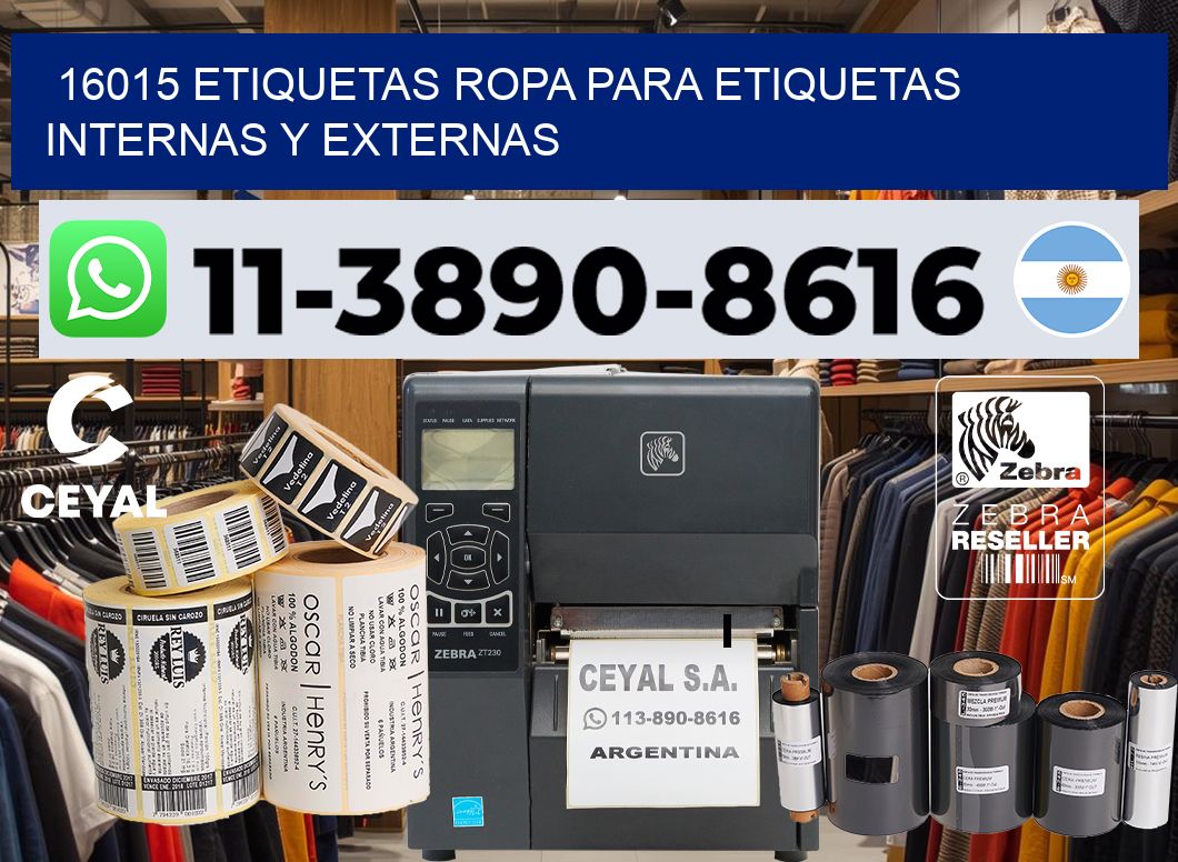 16015 Etiquetas ropa para etiquetas internas y externas