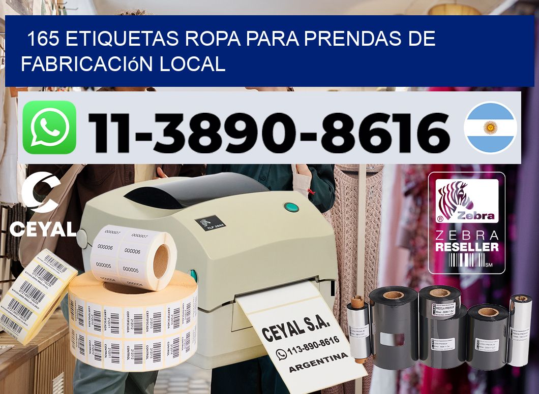 165 Etiquetas ropa para prendas de fabricación local