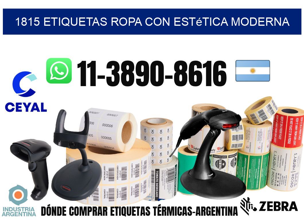 1815 Etiquetas ropa con estética moderna