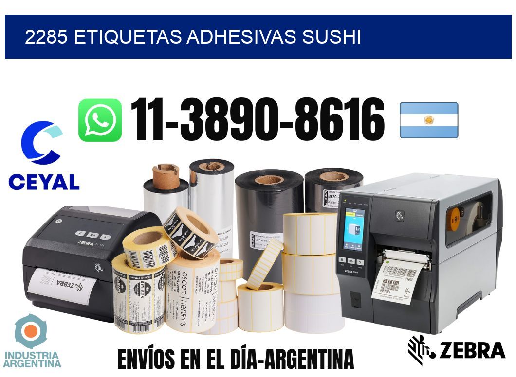 2285 etiquetas adhesivas sushi
