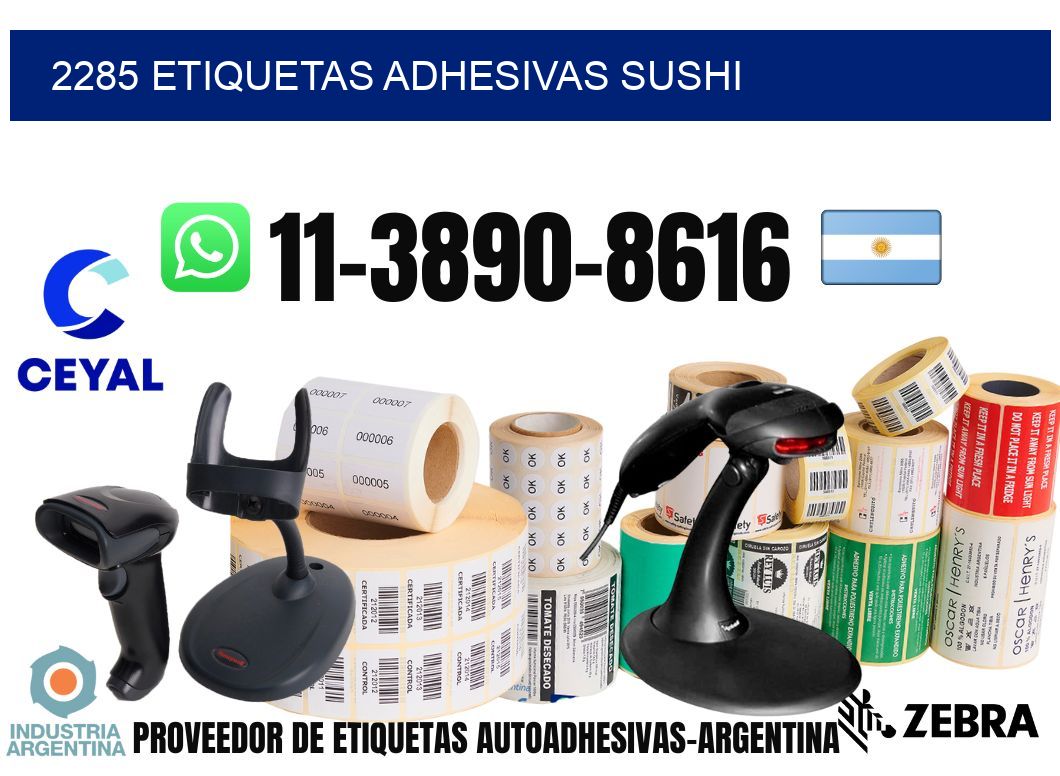 2285 etiquetas adhesivas sushi