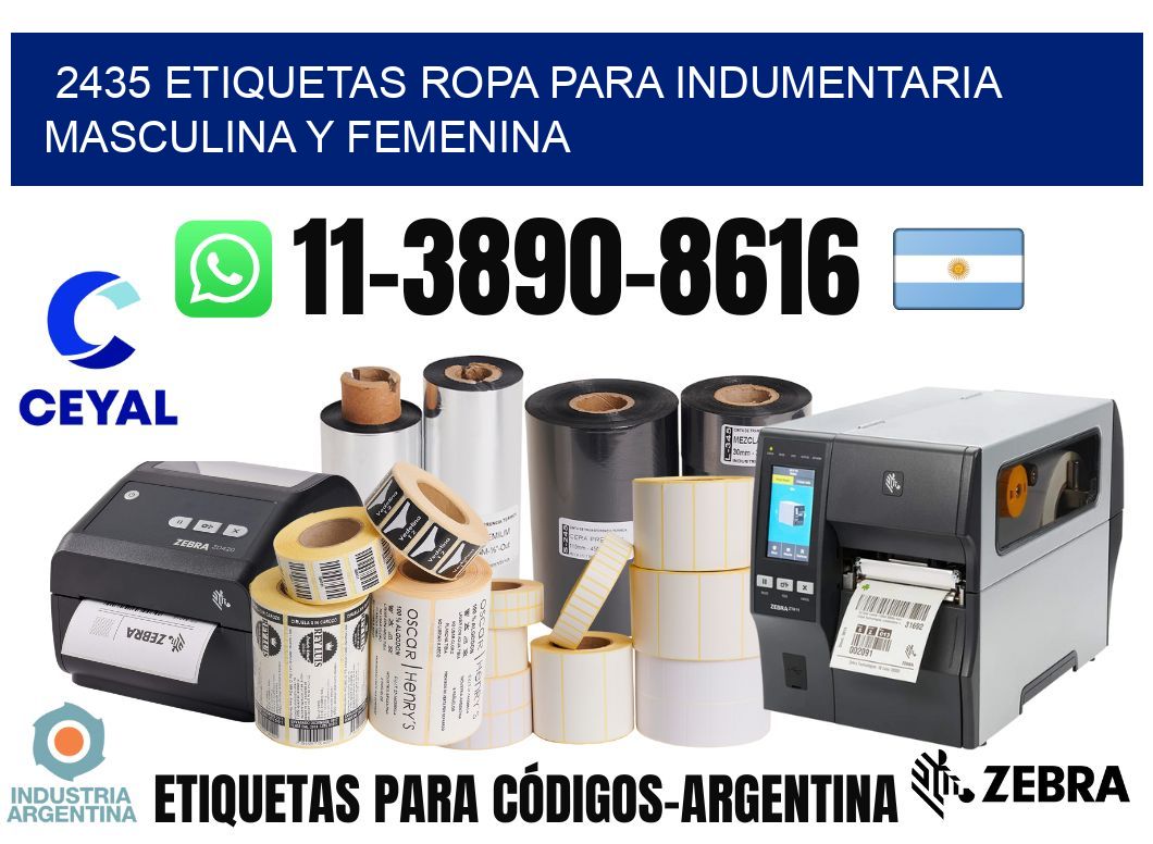 2435 Etiquetas ropa para indumentaria masculina y femenina