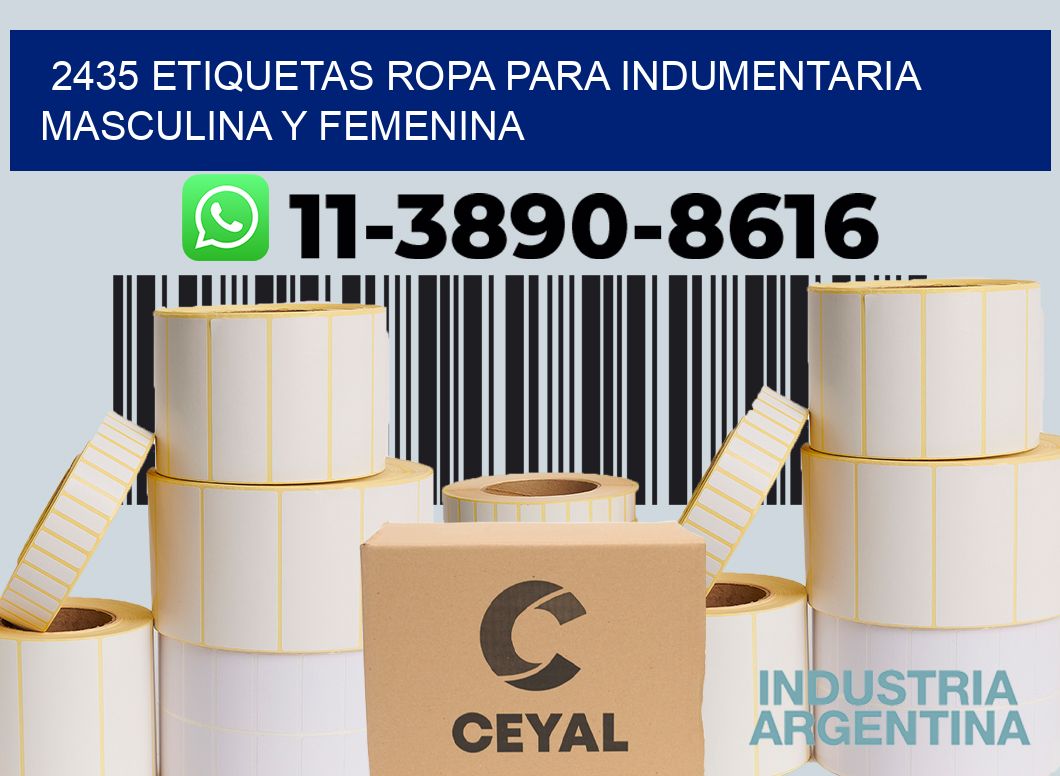 2435 Etiquetas ropa para indumentaria masculina y femenina