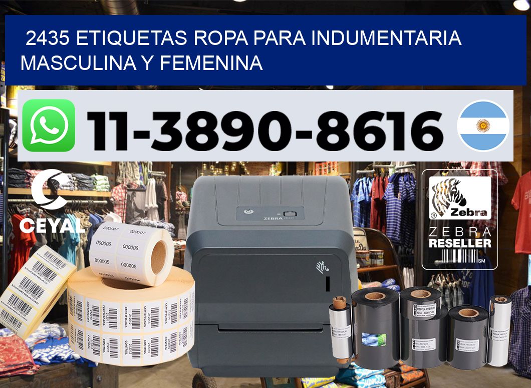 2435 Etiquetas ropa para indumentaria masculina y femenina