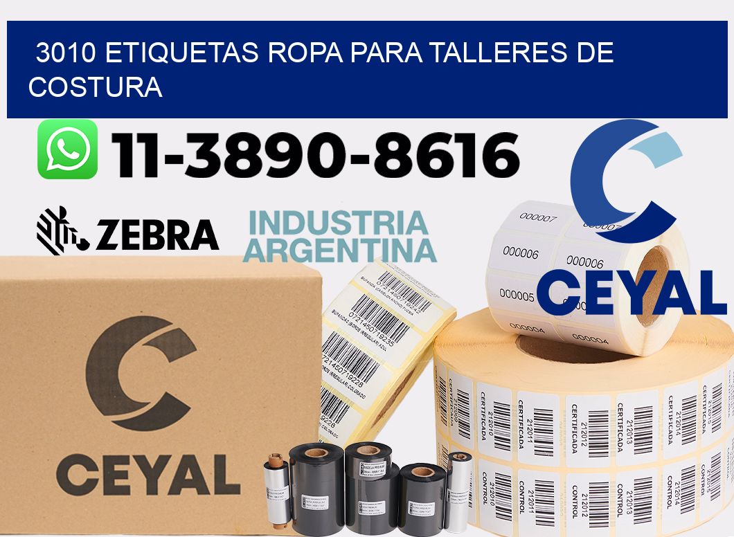 3010 Etiquetas ropa para talleres de costura